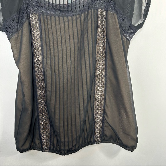 MSSP Max Studio Vintage Retro Sheer Lace Romantic Goth 90's Y2K Witchy Top Sz M - Picture 9 of 14